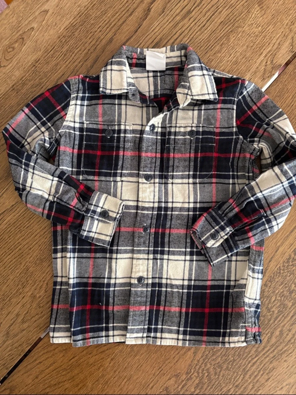 GAP Boys 4# Plaid Button-Down Flannel Shirt